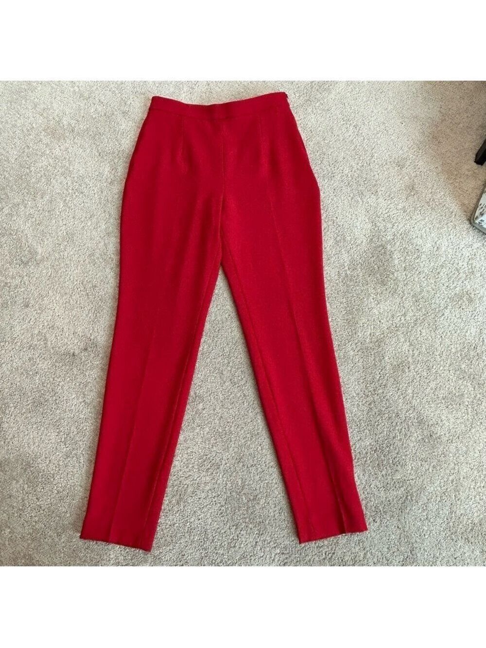 Zara Women's Red high waist high rise tapered slim fit ankle Pants Sz M